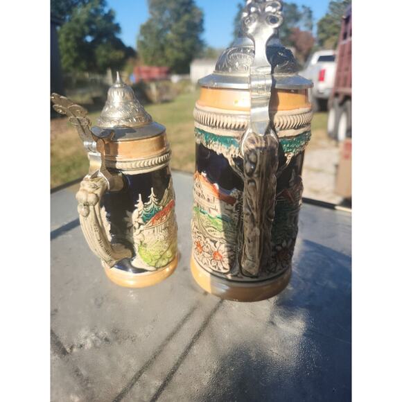 Hand Painted West German Handarbeit Gerzit Lidded Stein, and 1 one unknown maker - Picture 5 of 13